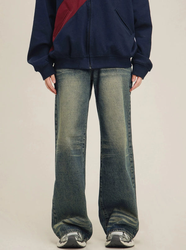 Vintage Wash Distressed Jeans Pants