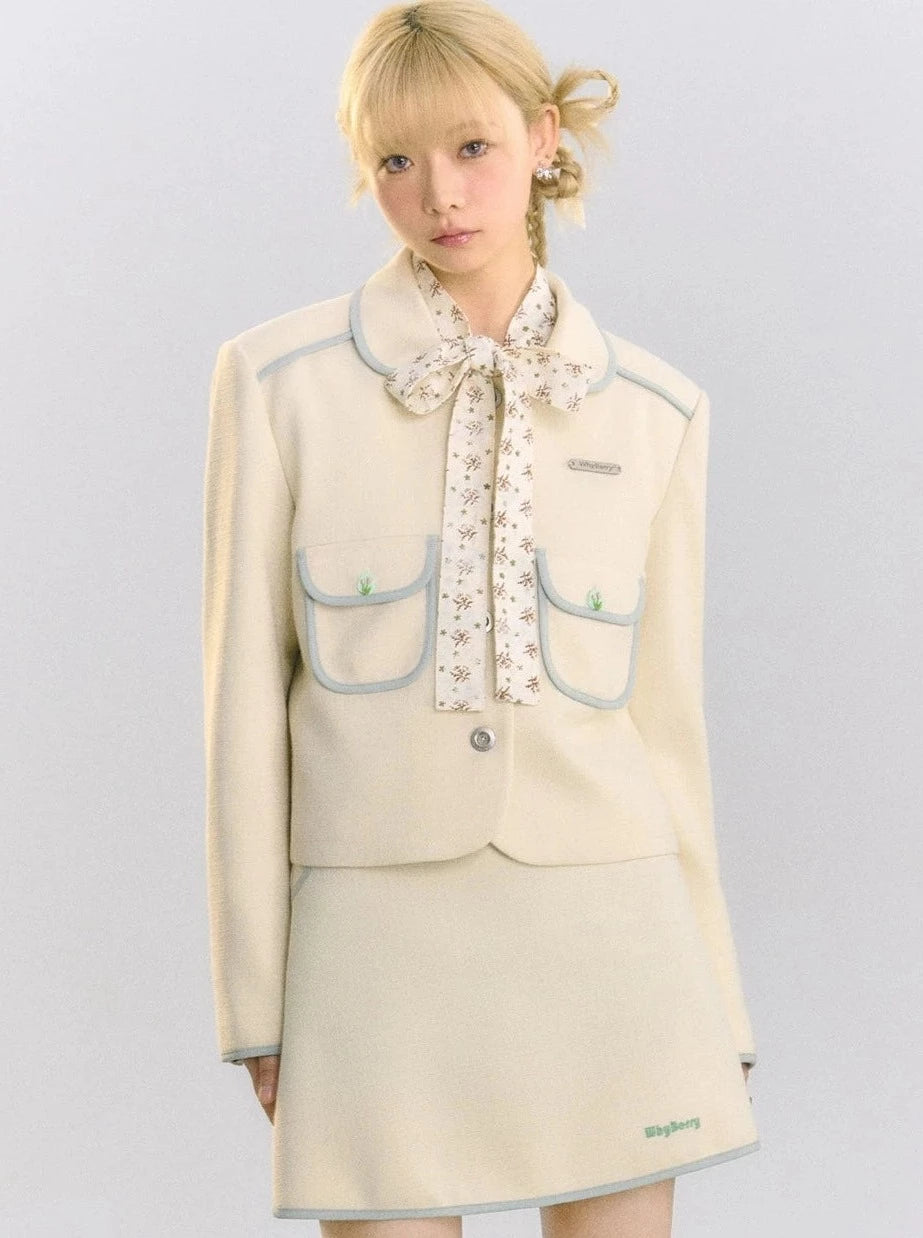 Retro Doll Collar Thin Shoulder Pad Suit Jacket