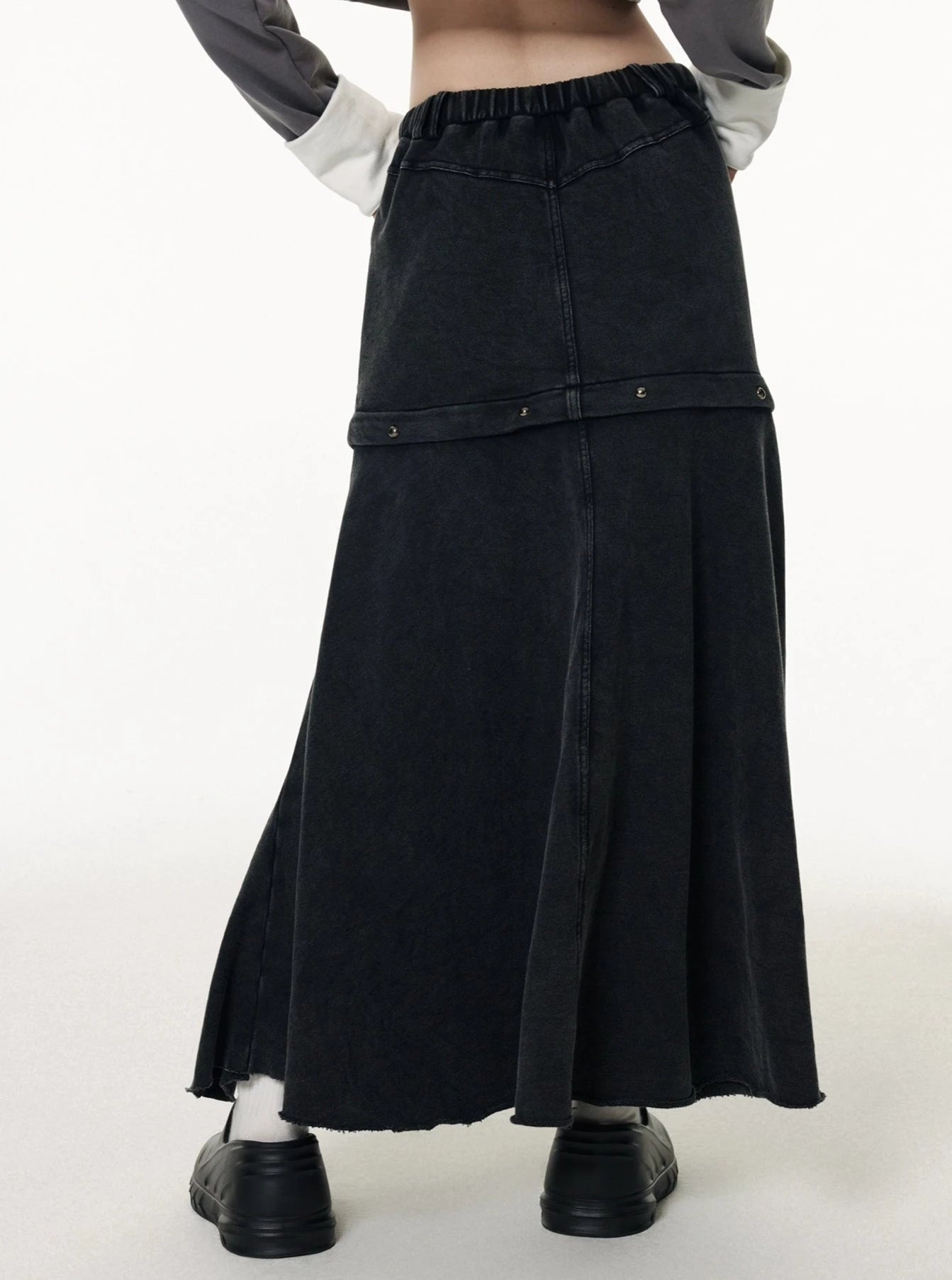midi-length tooling skirt