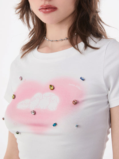 Rabbit Print Short Sleeve T-Shirt