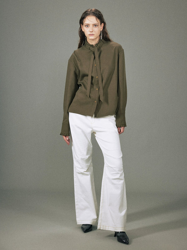 Long-sleeved fungus casual shirt