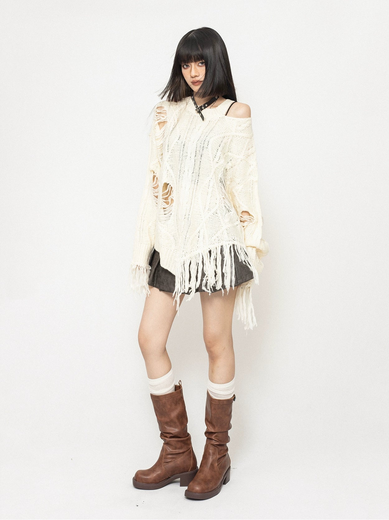 Loose Pullover Tassel Knitted Tops