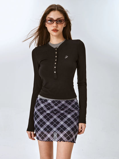 American Stretch Mesh Pattern Hip Skirt