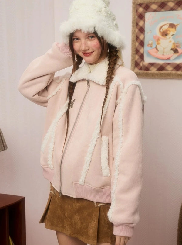 short lamb wool jacket