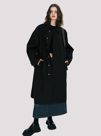 Loose Casual Midi Trench Coat Jacket