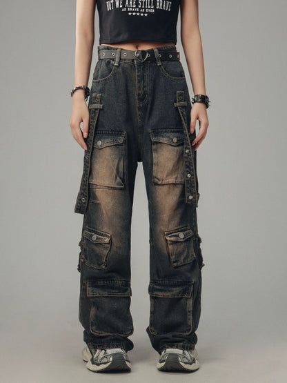 American Wash Distressed Jeans-Hose