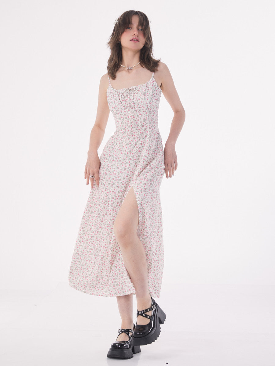 Retro Chiffon Floral Dress