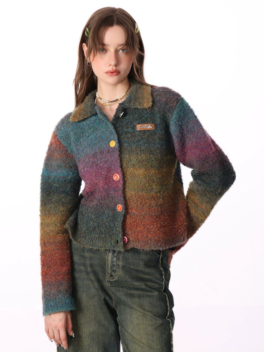 Wool retro cardigan sweater jacket