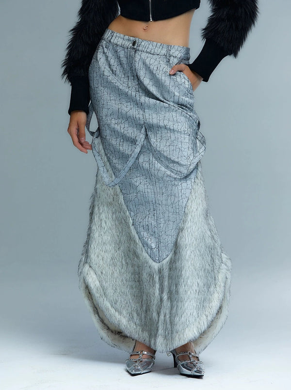 splicing niche burst leather skirt