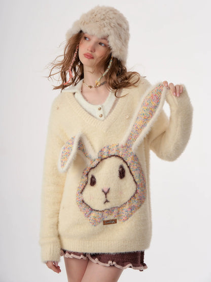 Bunny Girl Apricot Over Knit