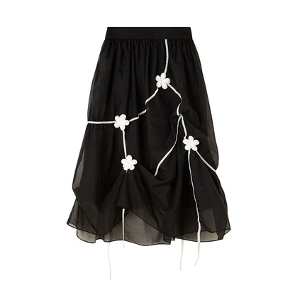 Irregular High Waist Black Fairy Skirt