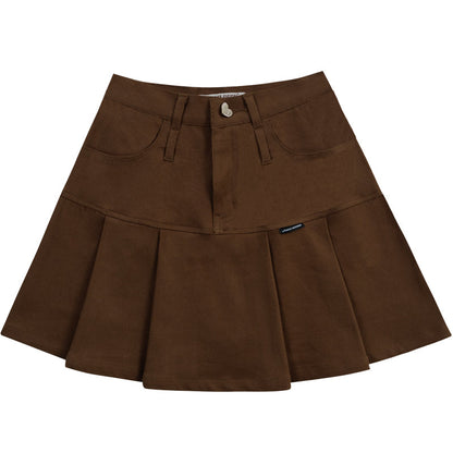 Brown pleated skirt