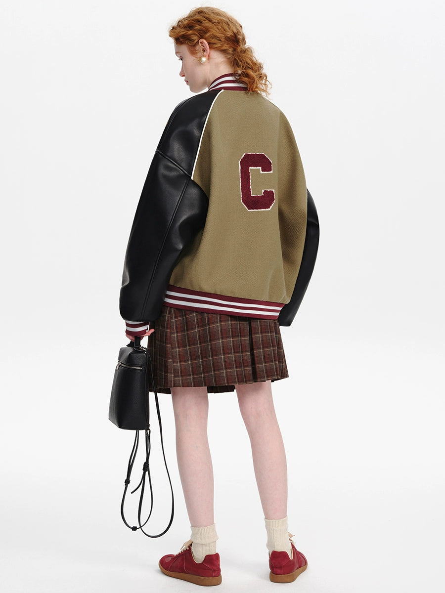 American PU stitched letter jacket