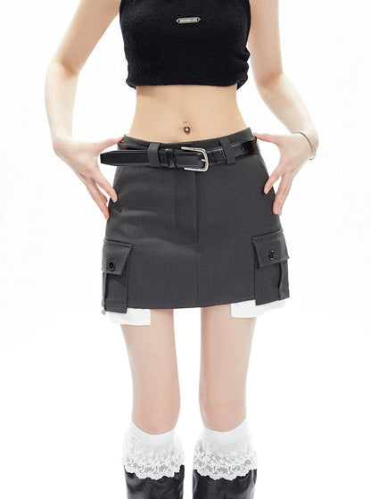 Slim A-line Short Skirt