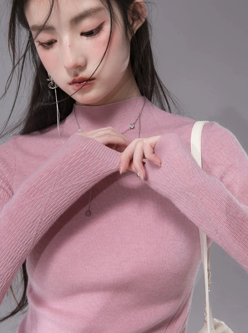 Woolen hombus sleeves tops