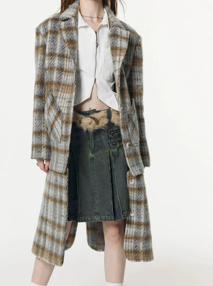 Midi Plaid Blazer Jacket