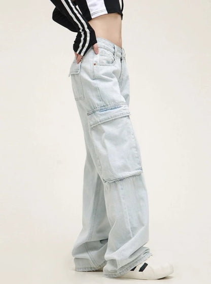 American Large Pocket Denim Pants