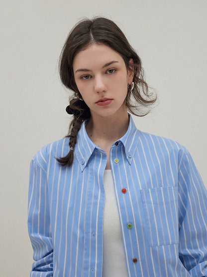 Long-sleeved striped shirt