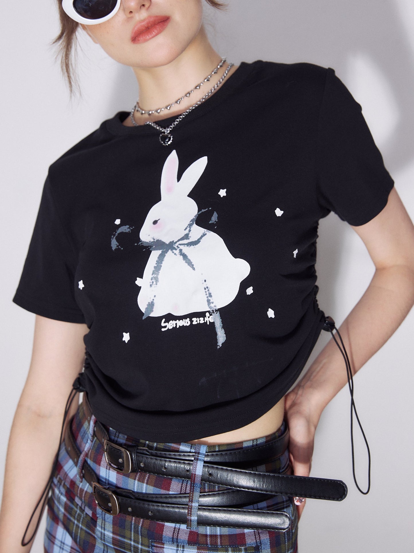 Rabbit Print Pattern Short Tops