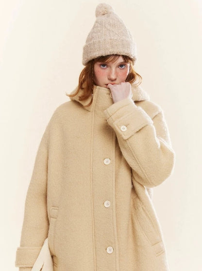 mid-length loose tweed coat