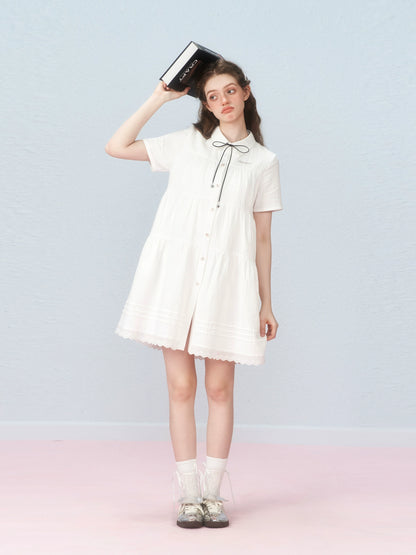 French retro niche design sense white dress