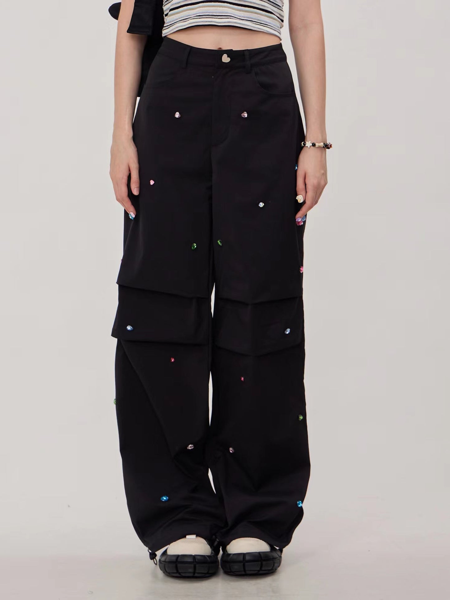 Retro Diamond Wide Pants