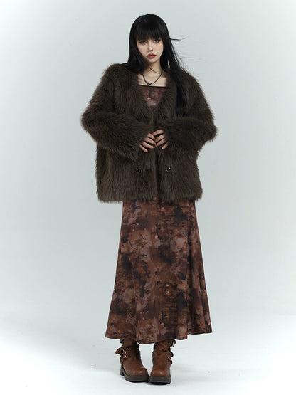 grass fur coat jacket