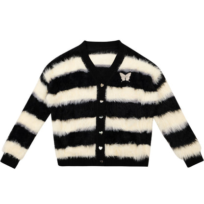 Stripe Lazy Knit Cardigan