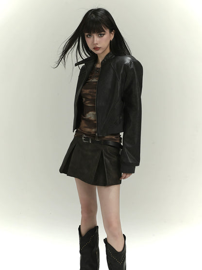 American Short Leather Jacket