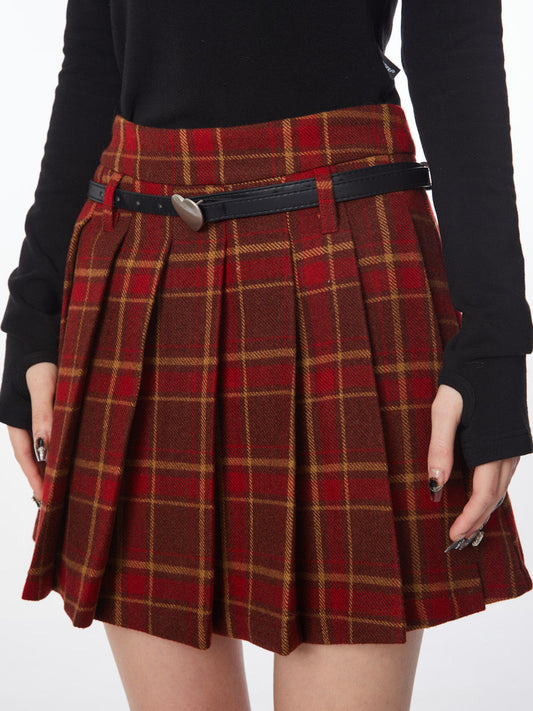 A-Shaped Subtotic Pleated Skirt