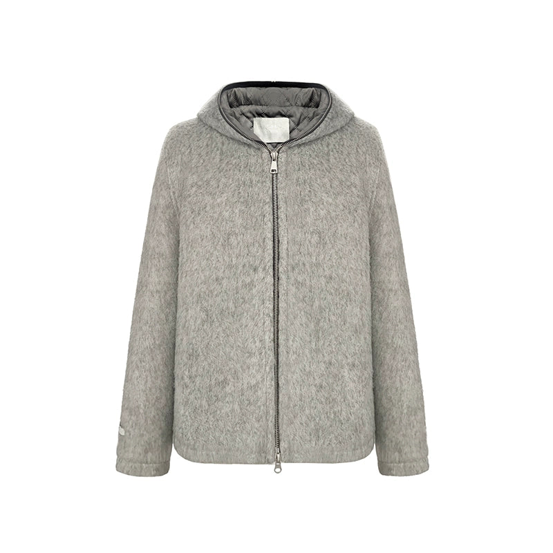 Wool hooded sweatshirt