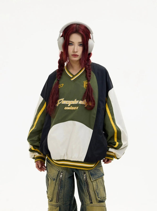 American retro sporty loose top