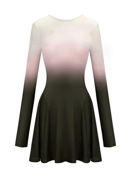 Tassel waist long sleeve dress