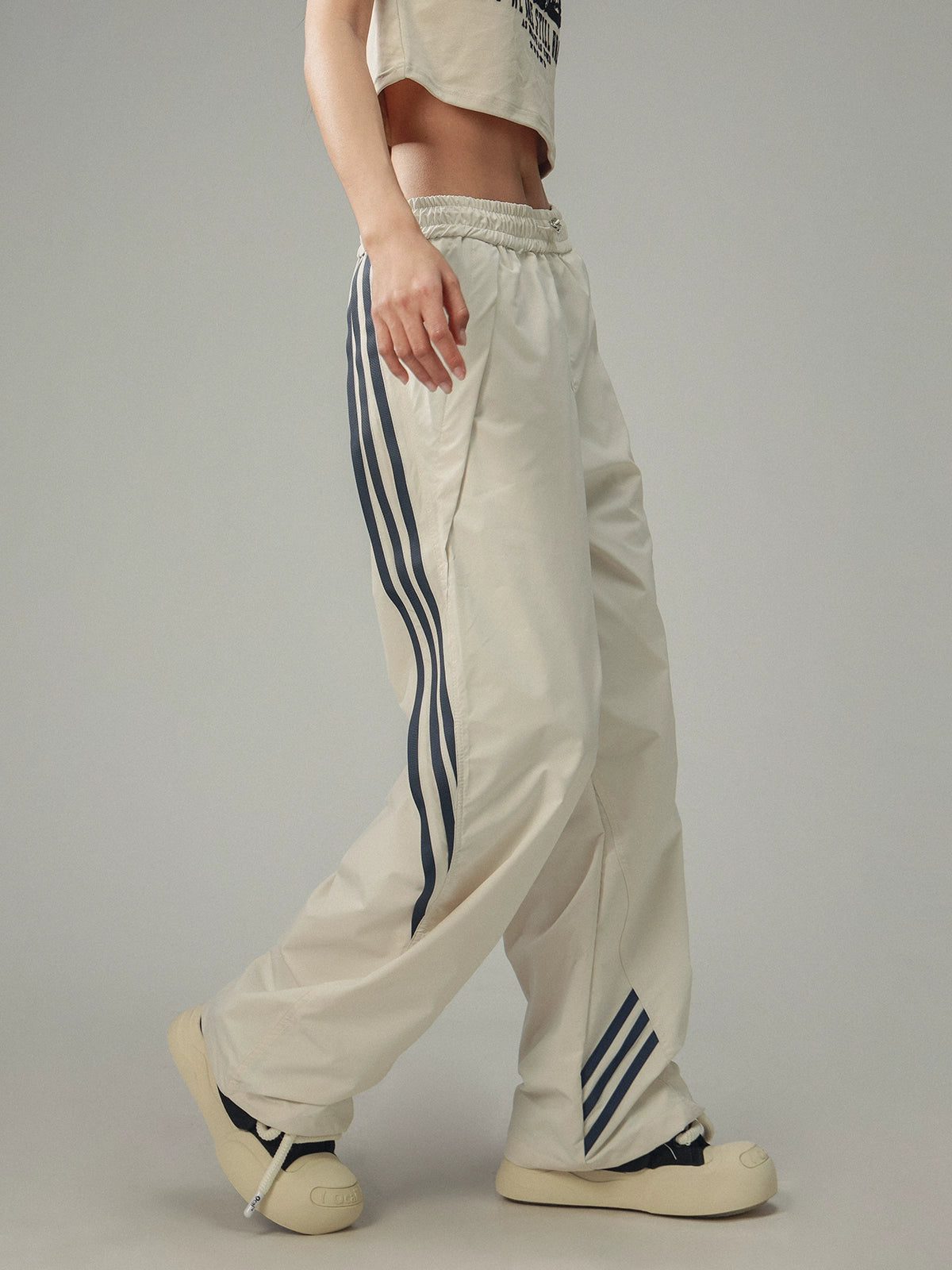 American Hip-hop Contrast Stripe Panelled Sweatpants