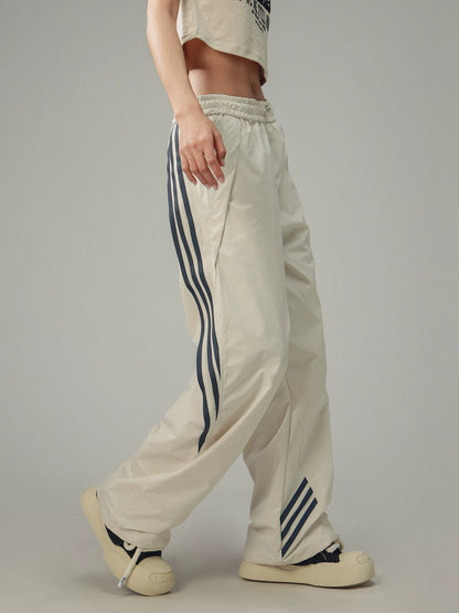 American Hip-hop Contrast Stripe Panelled Sweatpants
