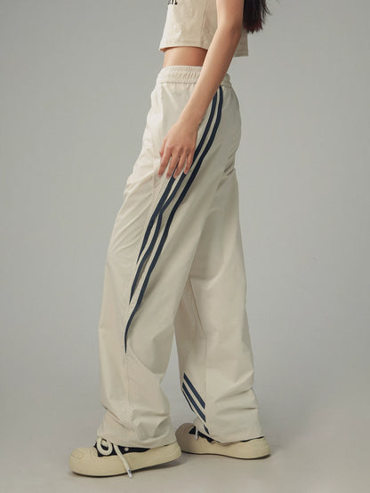 American Hip-hop Contrast Stripe Panelled Sweatpants