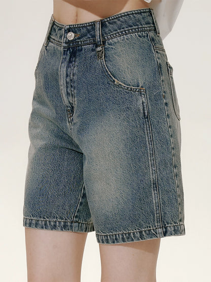 American Retro Loose Denim Short Pants