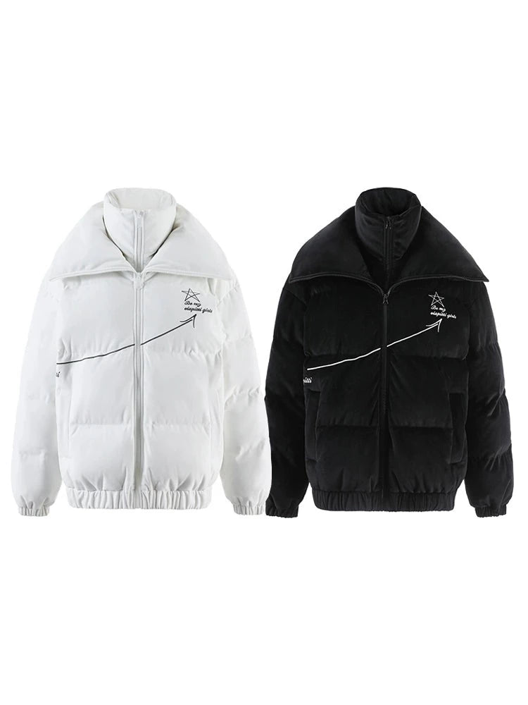 double-layered high-neck down jacket