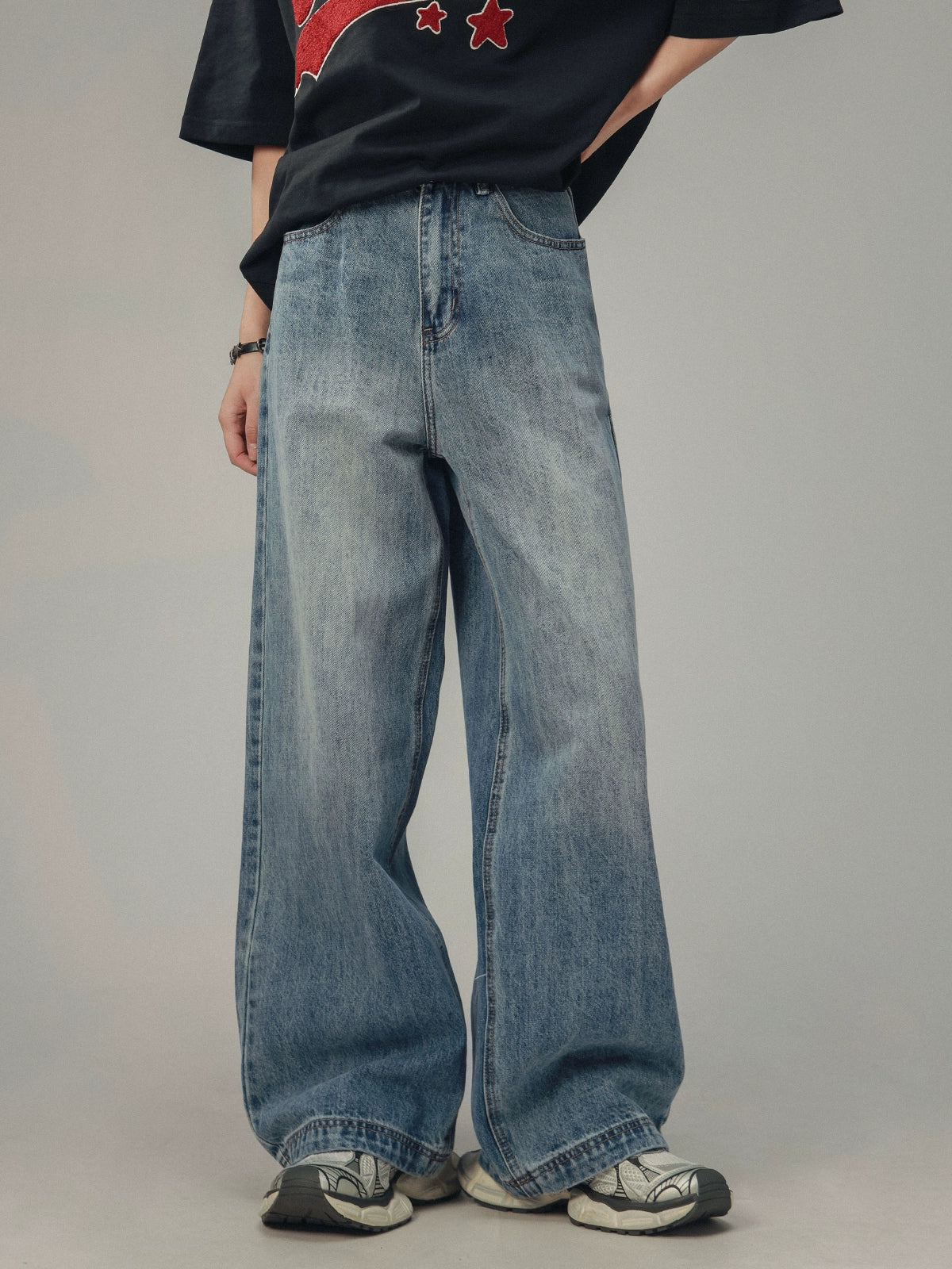 American Retro Drape Jeans Straight Pants