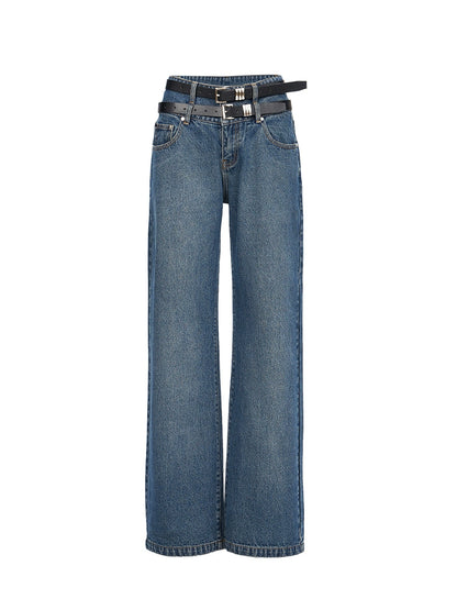 Wide Legs Old Washed Denim Pants