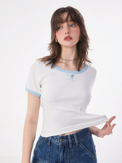 Retro Slim Round Neck T-Shirt