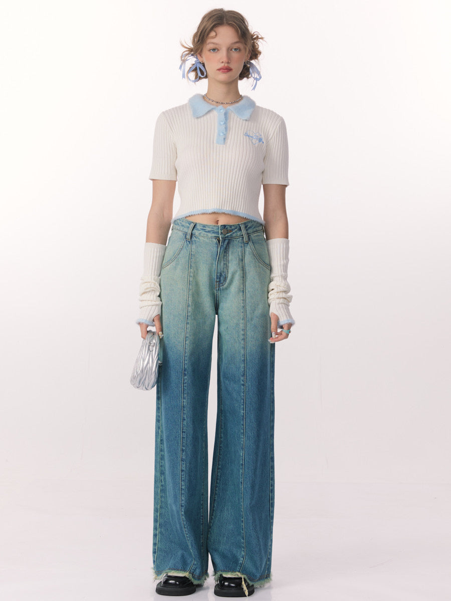 Gradient Denim Pants