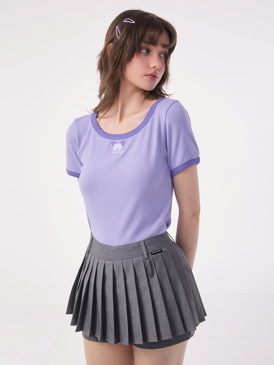 Retro Slim Round Neck T-Shirt