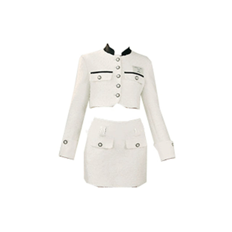 Chinese Stand Collar Short Jacket Set