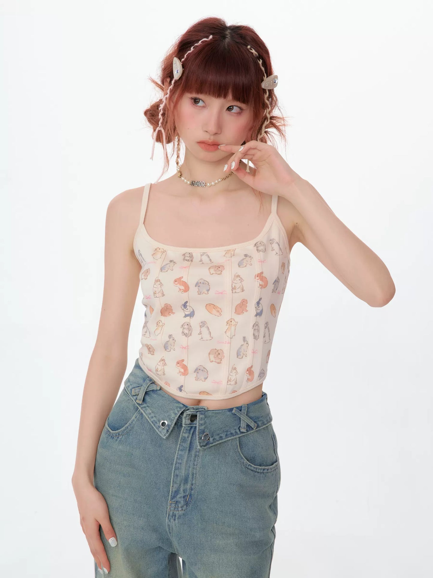 American Retro Short Sleeveless Top