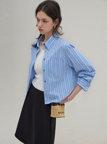 Long-sleeved striped shirt