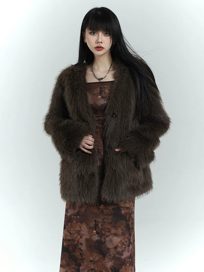 grass fur coat jacket