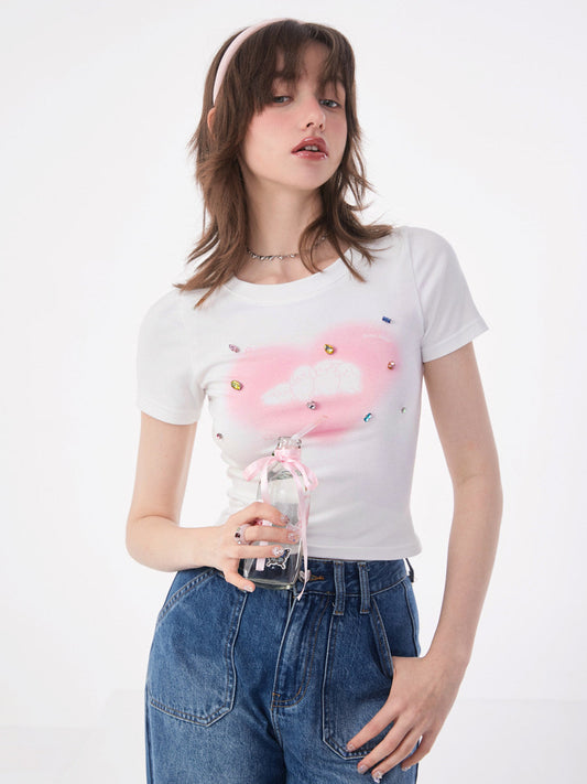 Rabbit Print Short Sleeve T-Shirt