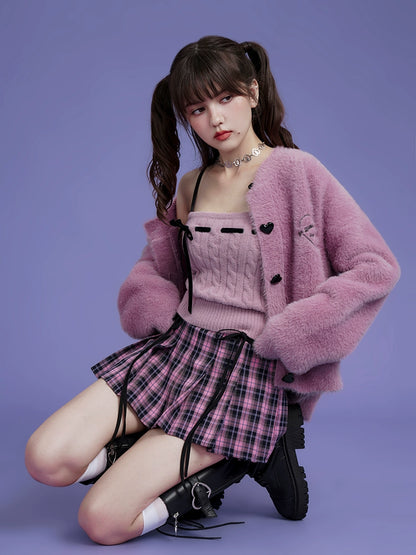 Suspender Sweater Two-piece Set