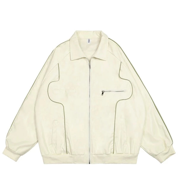 American retro locomotive leather jacket